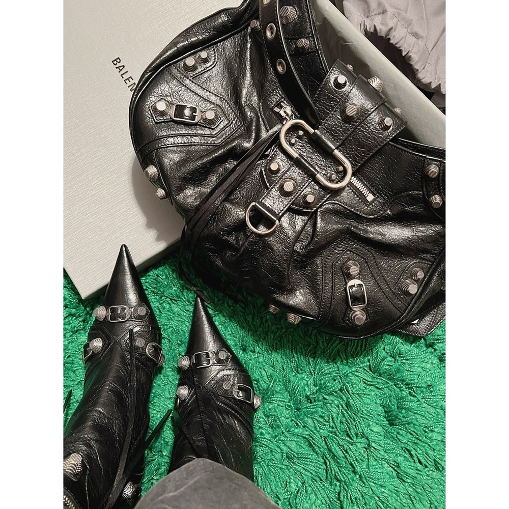 Balenciaga Black Studded Leather bag